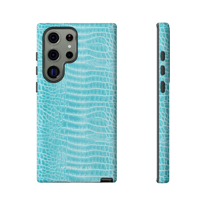 Luxe Leather in Aqua - Tough Phone Case