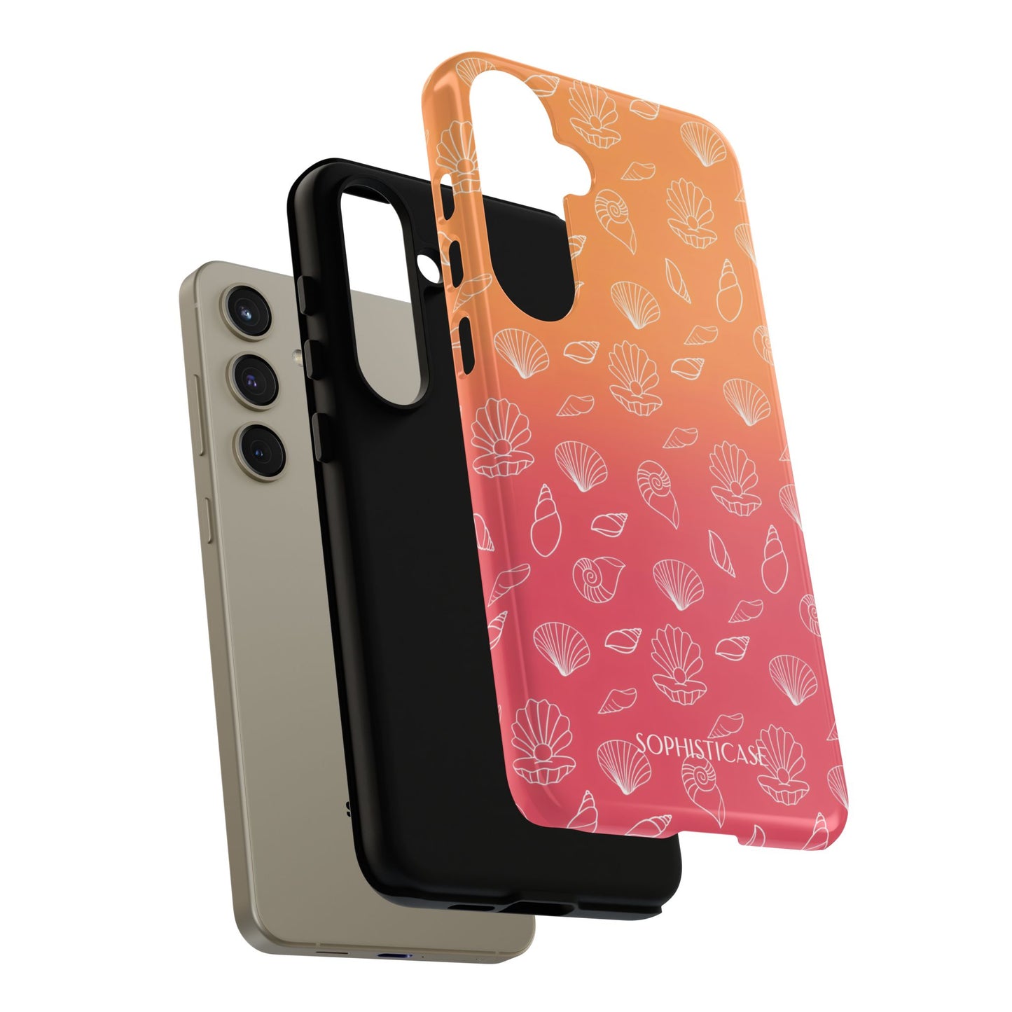 Seashell Society in Sunset Orange - iPhone Case, Samsung Galaxy Case, Google Pixel Case