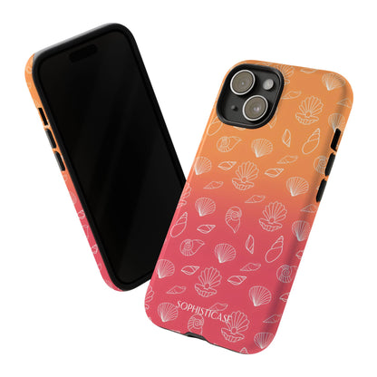 Seashell Society in Sunset Orange - iPhone Case, Samsung Galaxy Case, Google Pixel Case