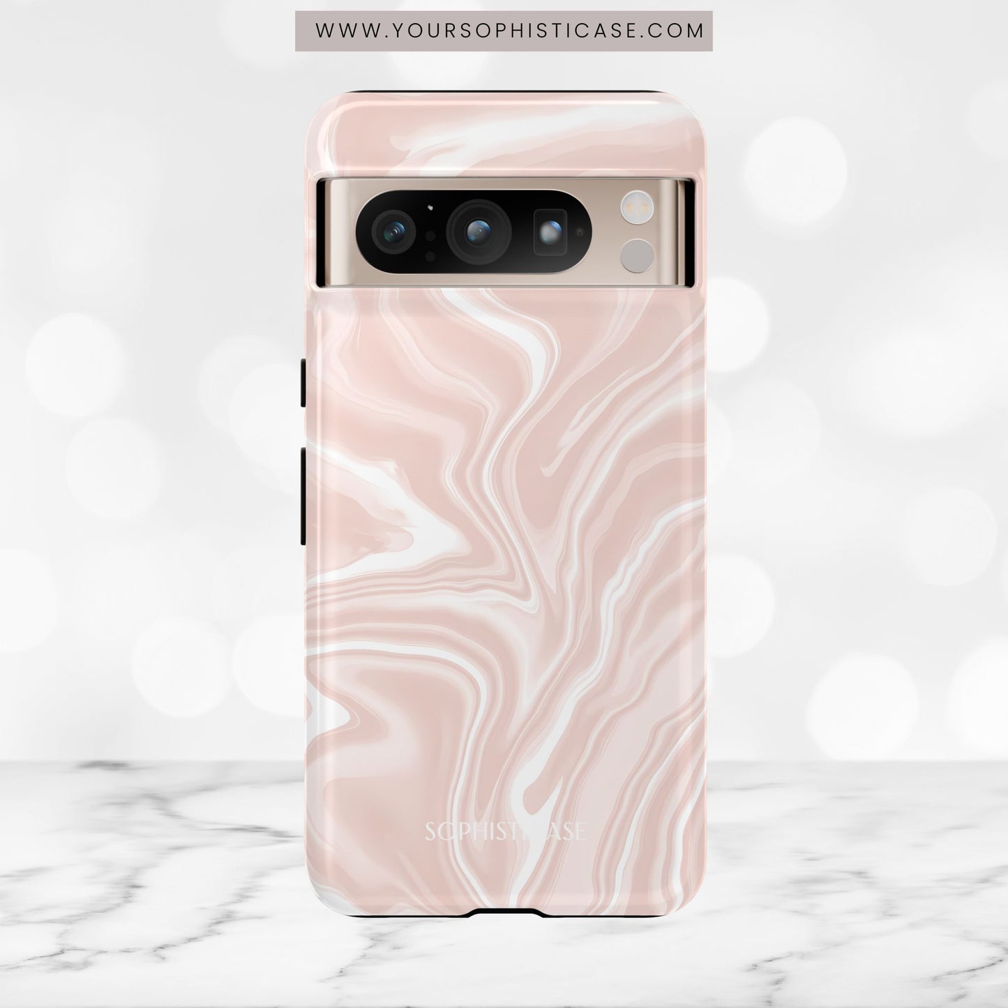 Liquid Dreams in Neutral Beige - Tough Phone Case