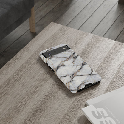 Marble Opulence in Cracked Beige - iPhone Case, Samsung Galaxy Case, Google Pixel Case