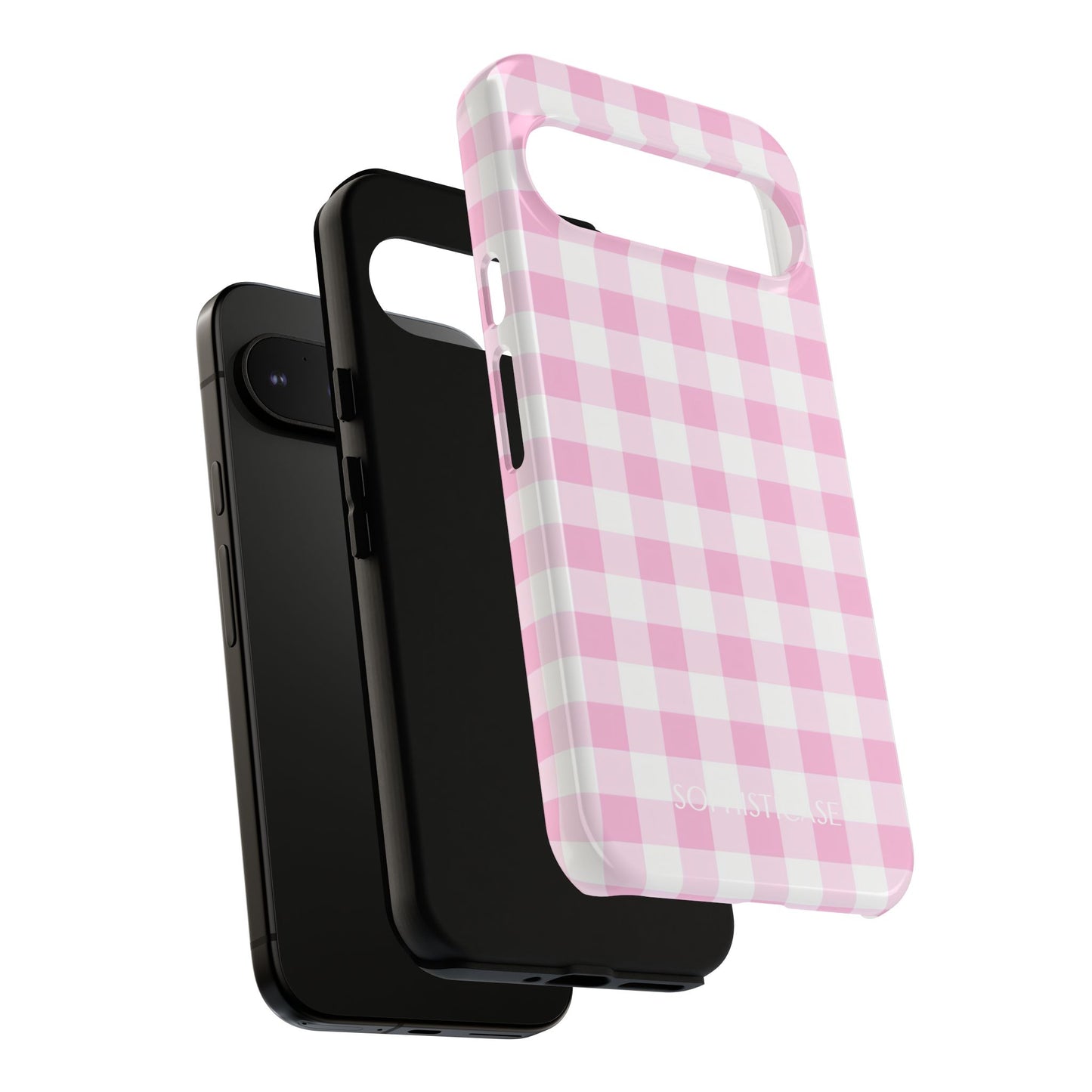 Gingham in Pink - Protective Phone Case for Google Pixel