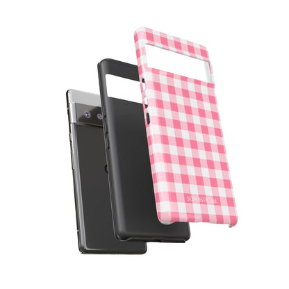 Gingham in Salmon - Tough Phone Case