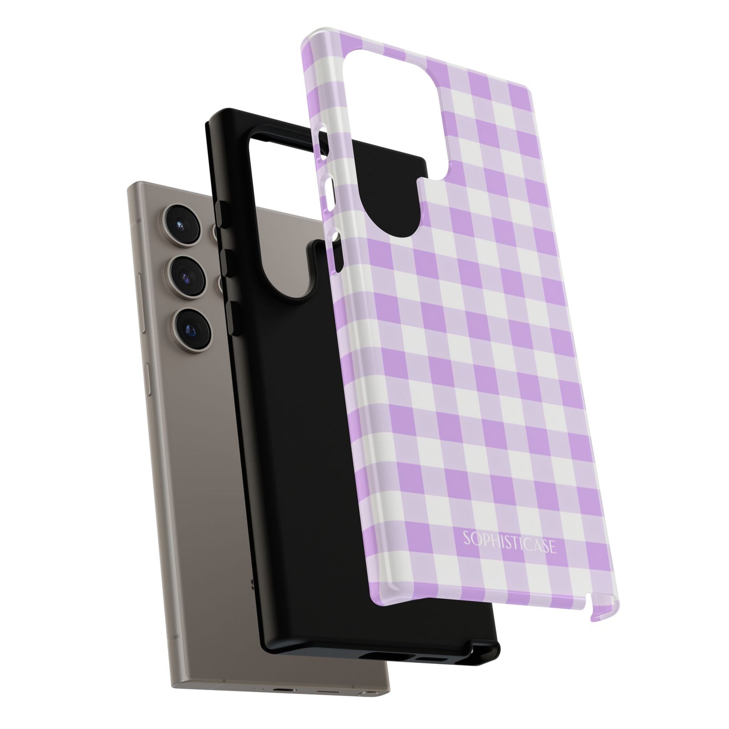 Gingham in Purple - Tough Phone Case
