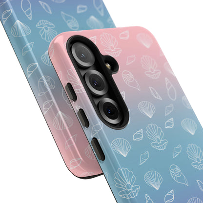 Seashell Society in Pink Blue & Purple Sunset - iPhone Case, Samsung Galaxy Case, Google Pixel Case