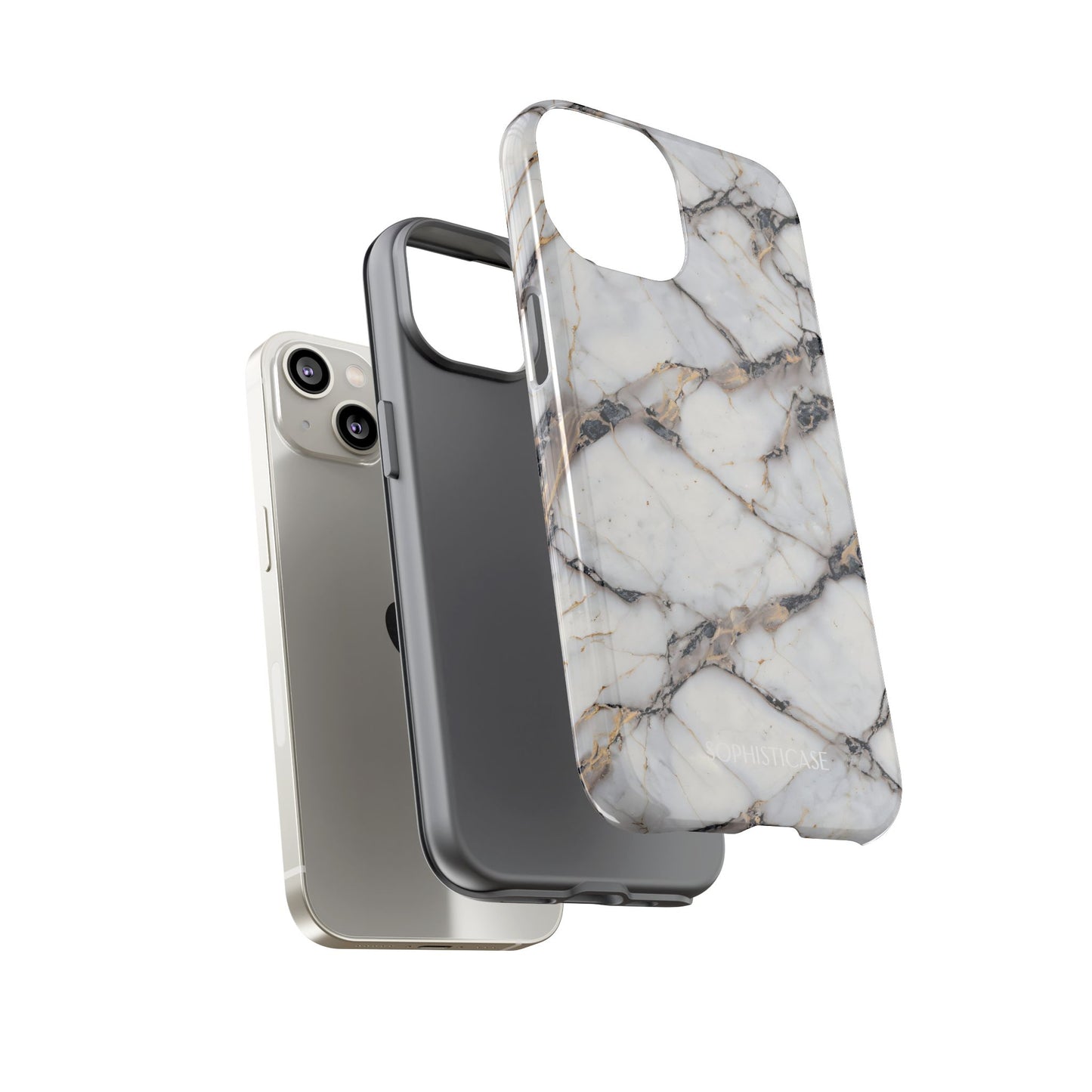 Marble Opulence in Cracked Beige - iPhone Case, Samsung Galaxy Case, Google Pixel Case