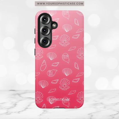 Seashell Society in Sunset Pink - iPhone Case, Samsung Galaxy Case, Google Pixel Case