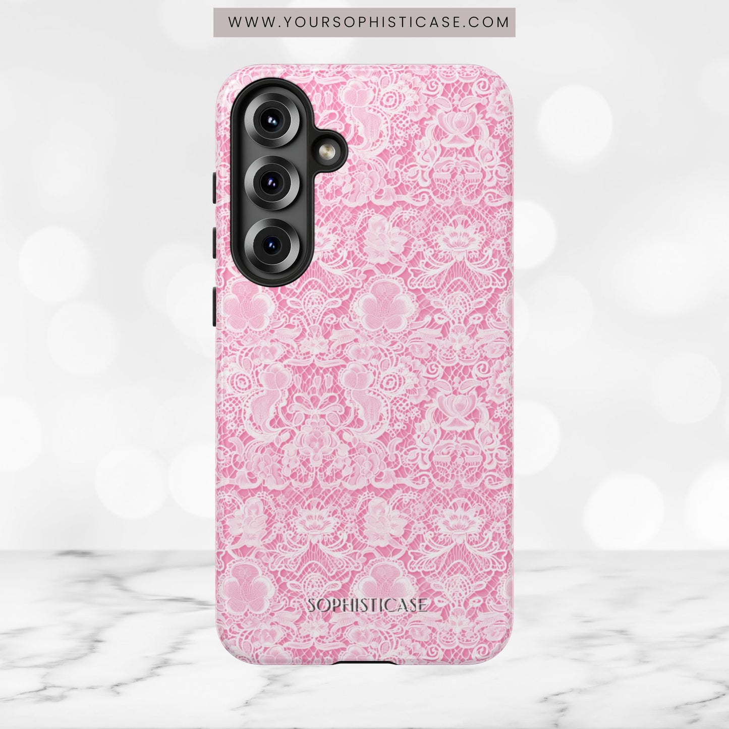 Luxe Lace in Pink - Tough Phone Case