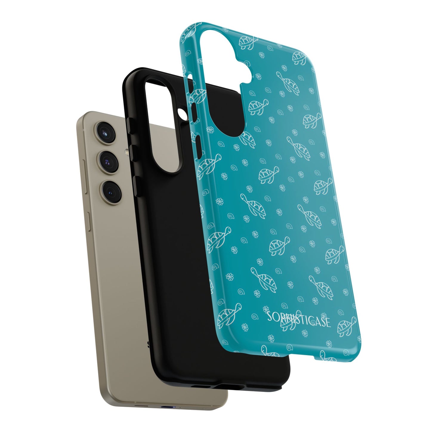 Turtle Island in Aqua - Tough Phone Case for Samsung Galaxy