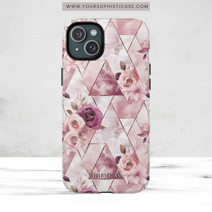 Royal Floral in Plum Chevron - iPhone Magsafe Case