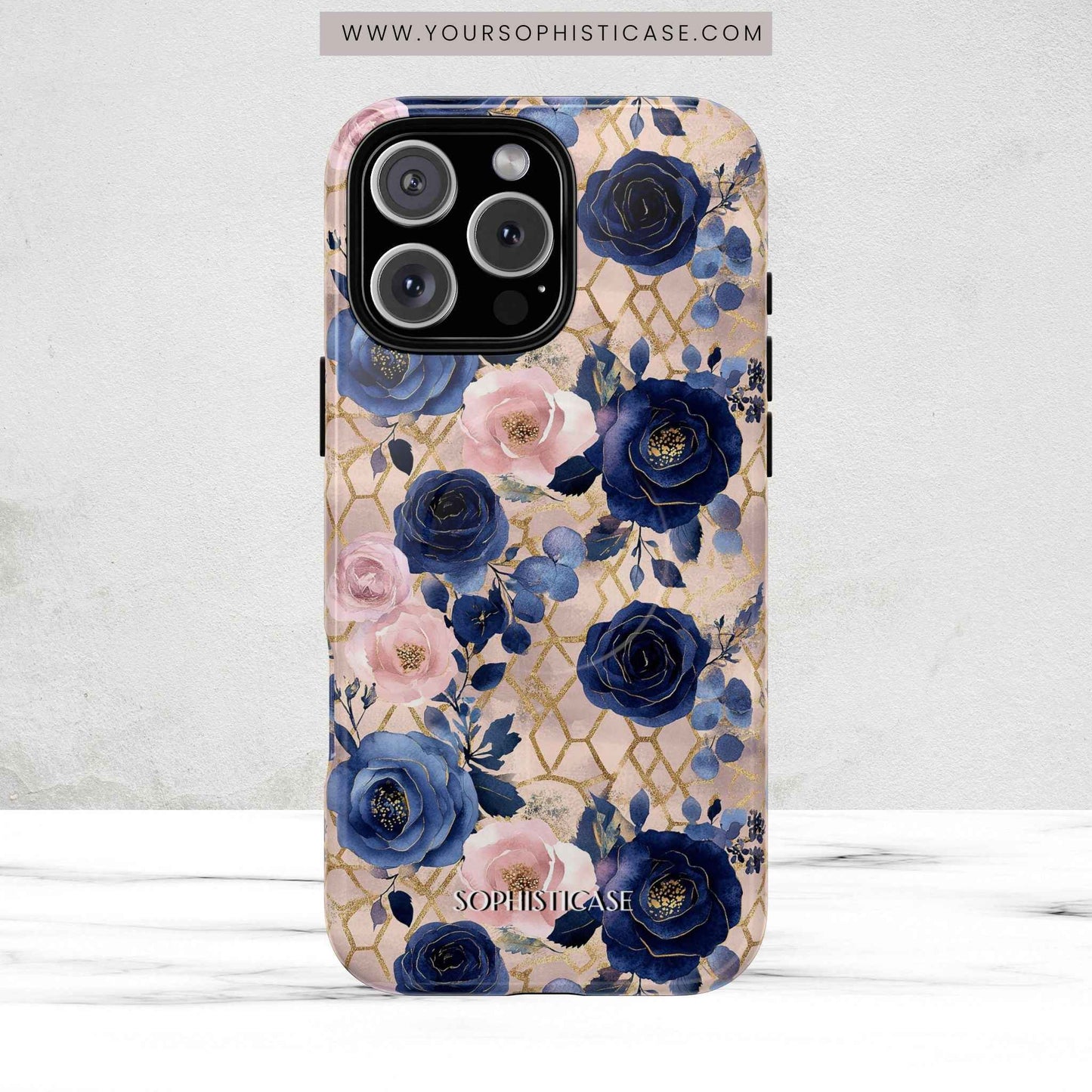Royal Floral in Navy Blush - iPhone Magsafe Case