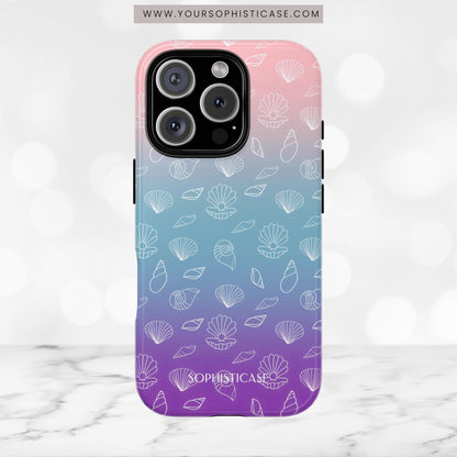 Seashell Society in Pink Blue & Purple Sunset - iPhone Case