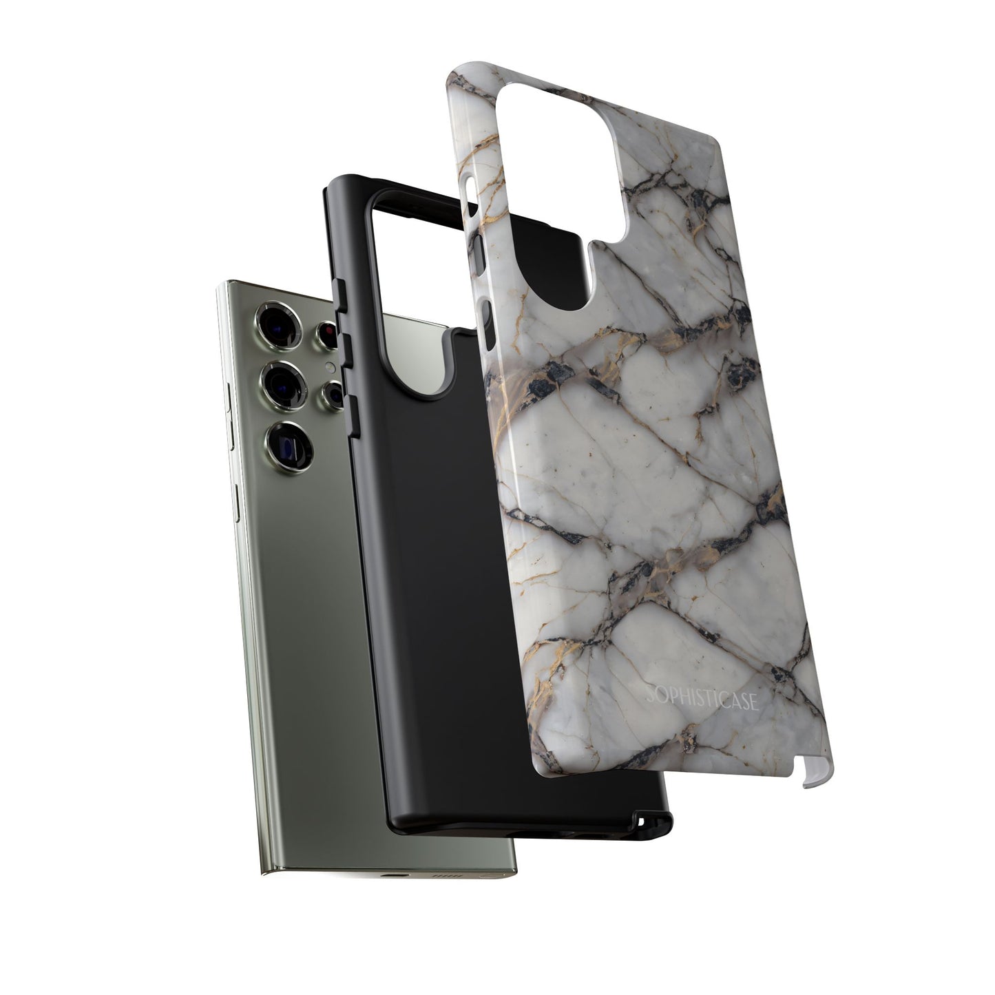Marble Opulence in Cracked Beige - iPhone Case, Samsung Galaxy Case, Google Pixel Case