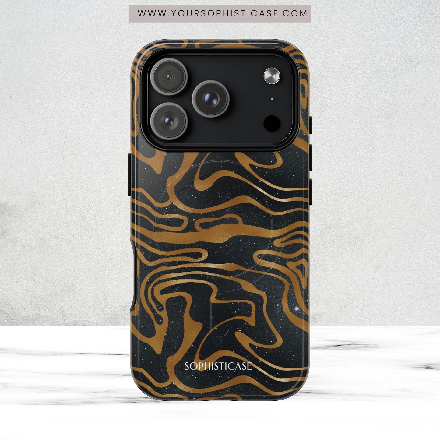 Cosmic Gold in Black - iPhone Magsafe Case