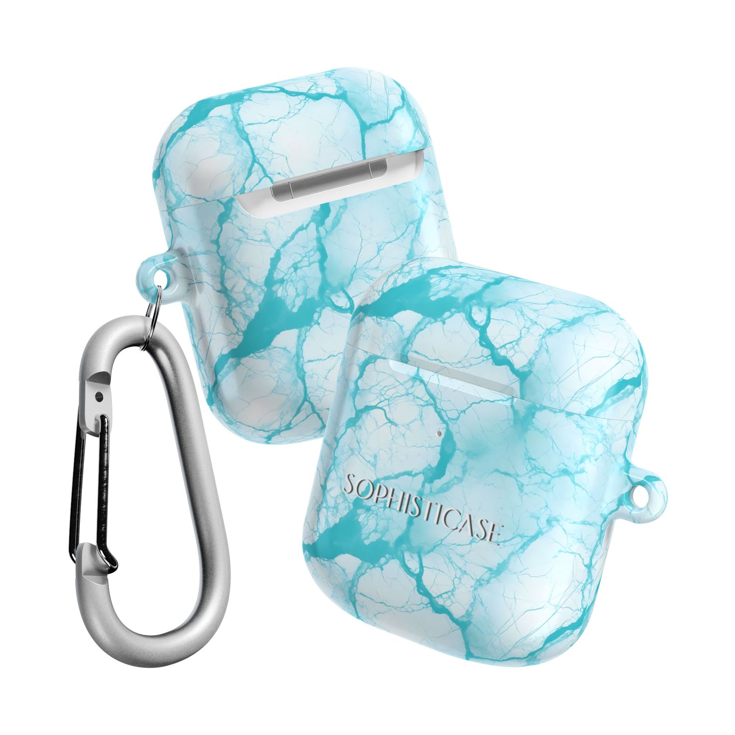 AirPod Cases - Marble Opulence in Aqua