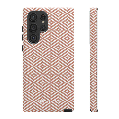 Illusions in Light Brown - Dual Layer Shockproof Phone Case for iPhone, Google Pixel and Samsung Galaxy