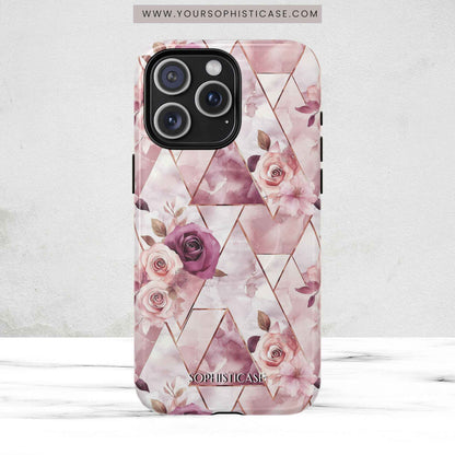 Royal Floral in Plum Chevron - iPhone Magsafe Case