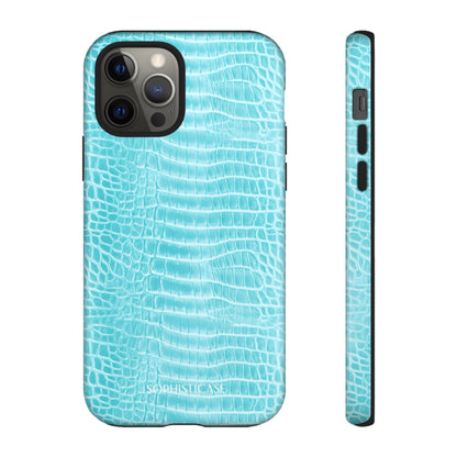 Luxe Leather in Aqua - Tough Phone Case