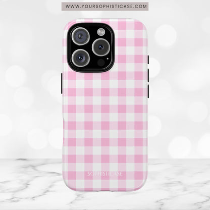Gingham in Pink - iPhone Case, Samsung Galaxy Case, Google Pixel Case