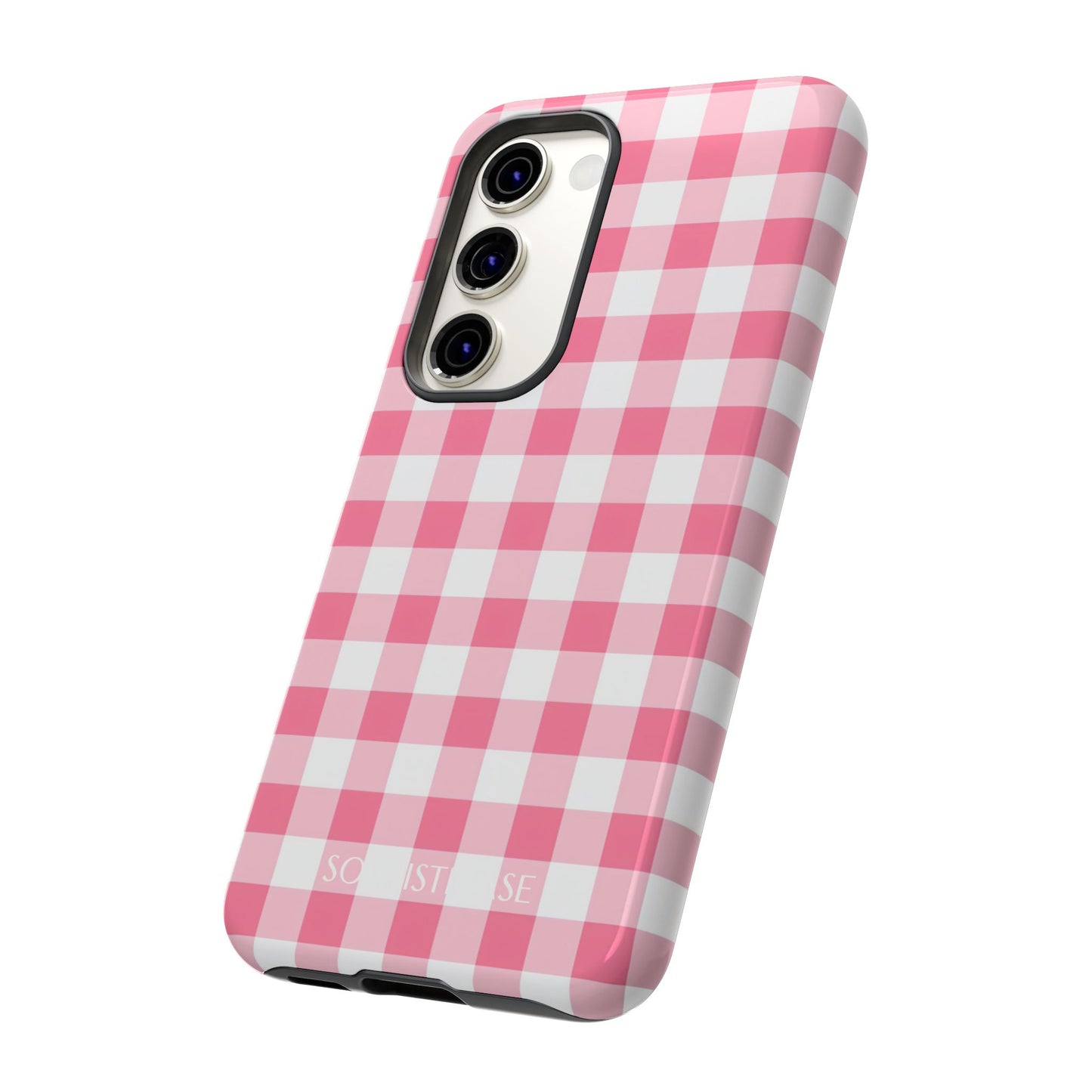 Gingham in Salmon - Tough Phone Case for Samsung Galaxy