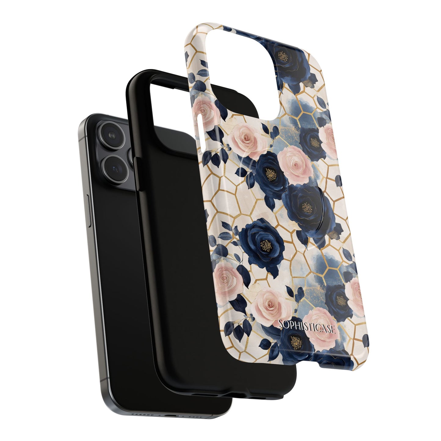 Royal Floral in Navy Hive - iPhone Magsafe Case