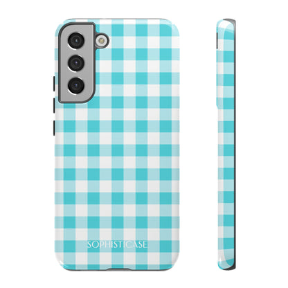 Tough Case - Gingham in Aqua