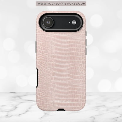 Luxe Leather in Neutral Beige - iPhone Case