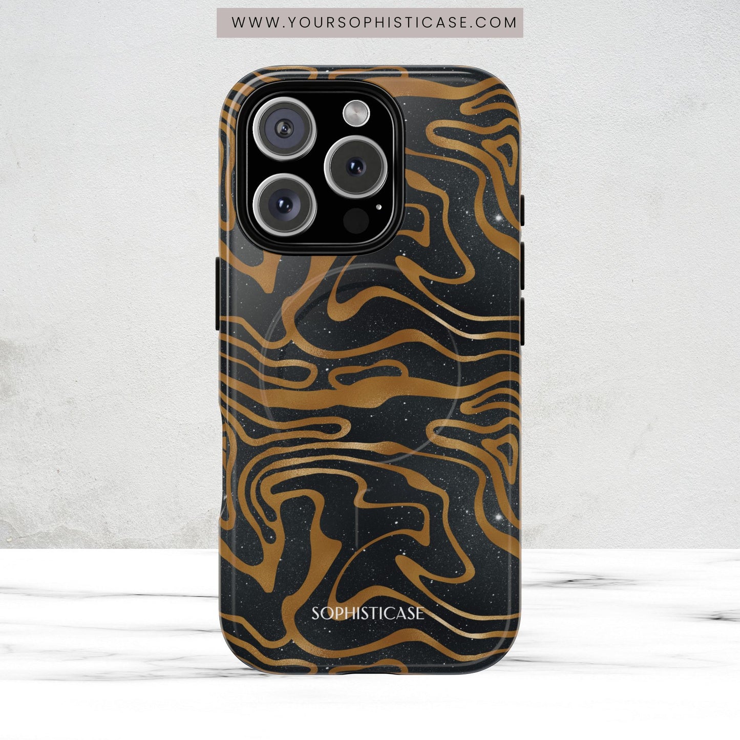 Cosmic Gold in Black - iPhone Magsafe Case