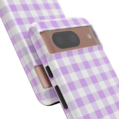 Gingham in Purple - Tough Phone Case