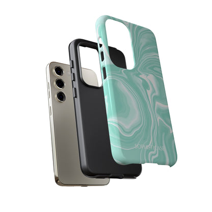 Liquid Dreams in Green - Drop Proof Phone Case for Samsung Galaxy