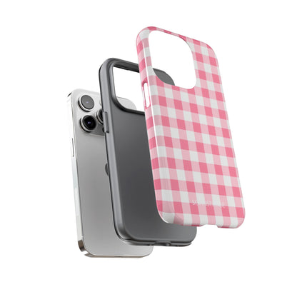 Gingham in Salmon - Tough Phone Case
