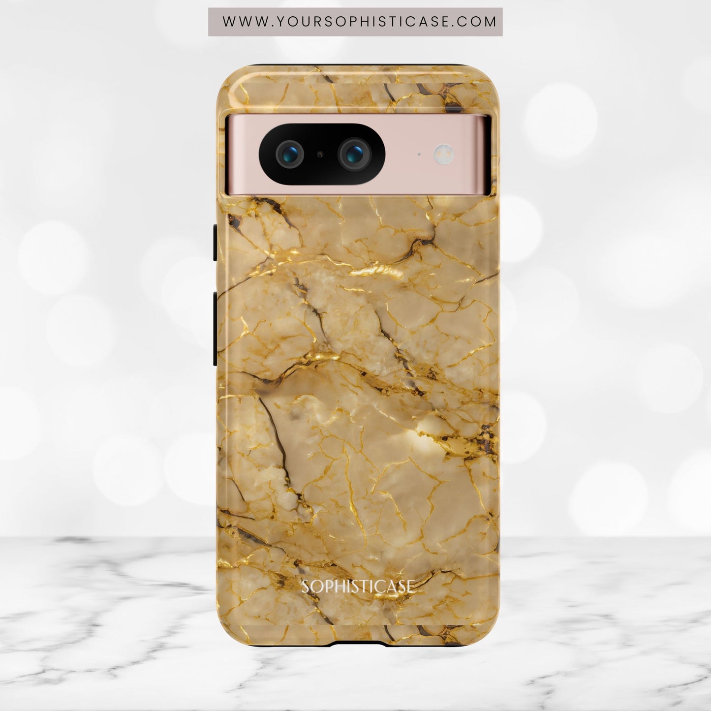 Marble Opulence in Gold - iPhone Case, Samsung Galaxy Case, Google Pixel Case