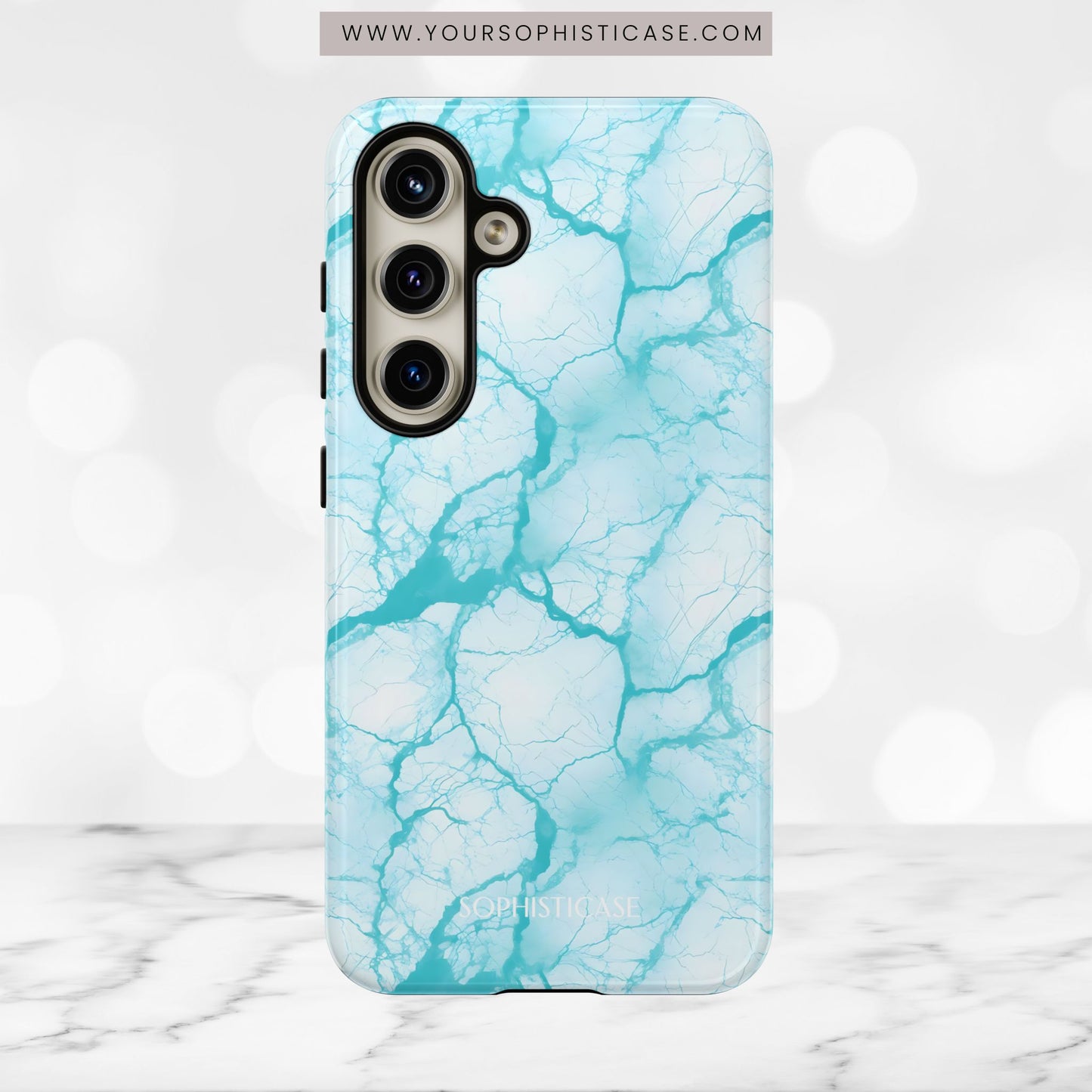Marble Opulence in Aqua - Tough Phone Case