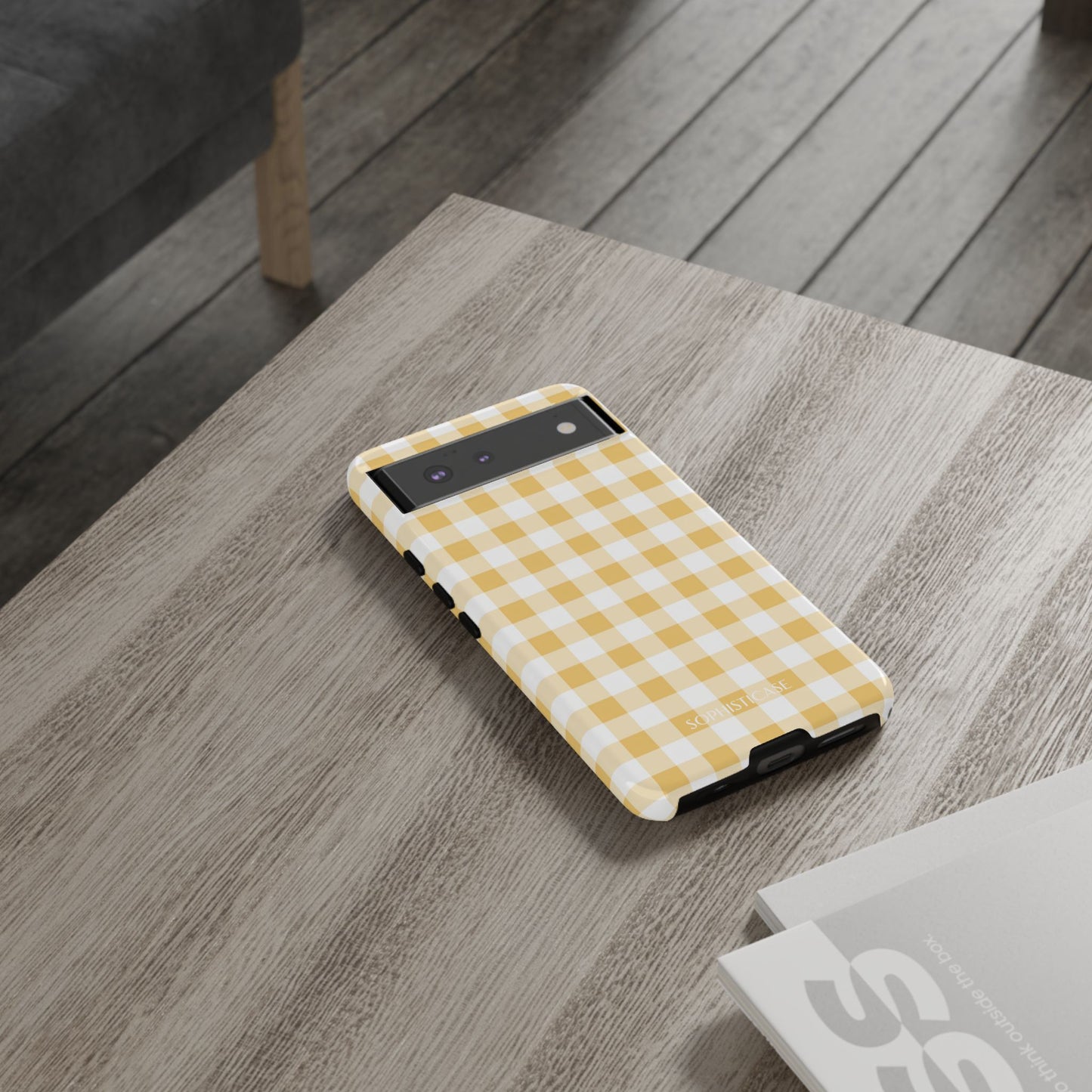 Gingham in Yellow - iPhone Case, Samsung Galaxy Case, Google Pixel Case