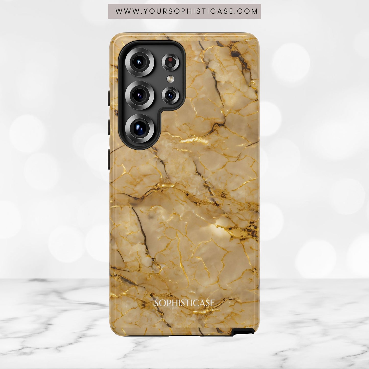 Marble Opulence in Gold - iPhone Case, Samsung Galaxy Case, Google Pixel Case