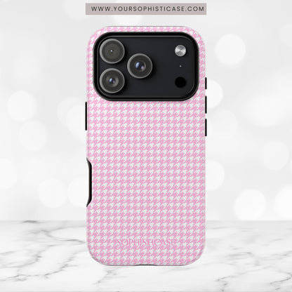 Houndstooth in Pink - iPhone Case, Samsung Galaxy Case, Google Pixel Case