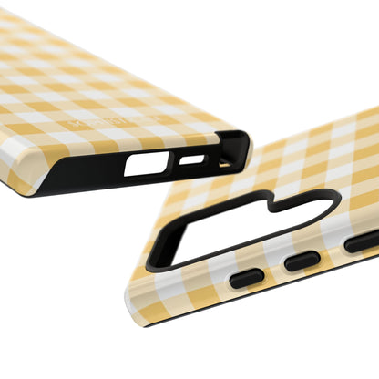 Gingham in Yellow - iPhone Case, Samsung Galaxy Case, Google Pixel Case