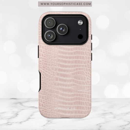 Luxe Leather in Neutral Beige - iPhone Case