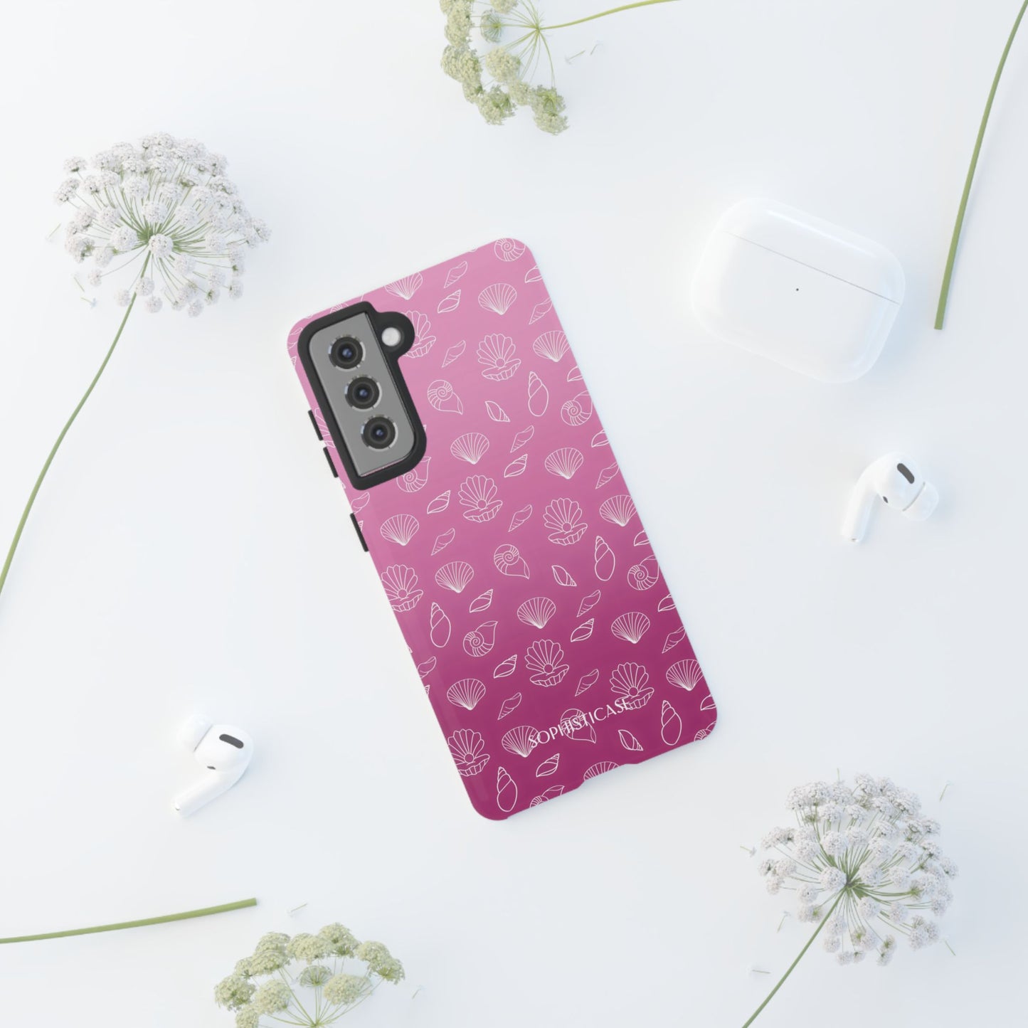 Seashell Society in Purple - iPhone Case, Samsung Galaxy Case, Google Pixel Case