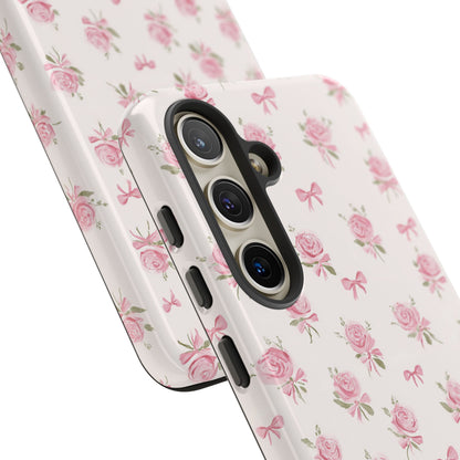 The Sweetest Thing in Coquette Roses and Bows - iPhone Case, Samsung Galaxy Case, Google Pixel Case