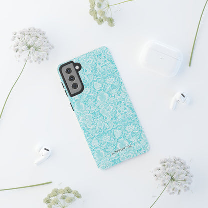 Luxe Lace in Aqua - Tough Phone Case