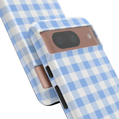 Gingham in Blue - iPhone Case, Samsung Galaxy Case, Google Pixel Case