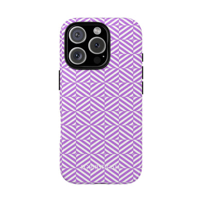 Illusions in Purple - Dual Layer Shockproof Phone Case for iPhone, Google Pixel and Samsung Galaxy