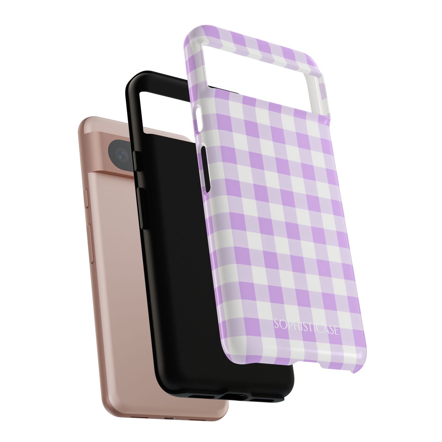 Gingham in Purple - Tough Phone Case for Google Pixel