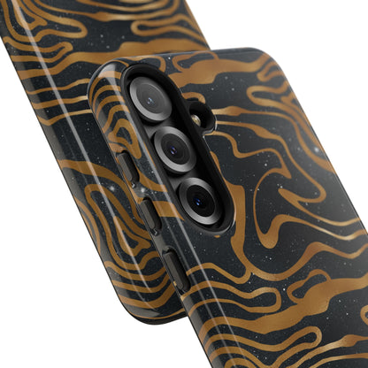 Cosmic Gold in Black - iPhone Case, Samsung Galaxy Case, Google Pixel Case