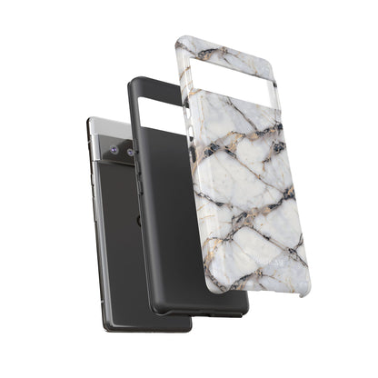 Marble Opulence in Cracked Beige - iPhone Case, Samsung Galaxy Case, Google Pixel Case
