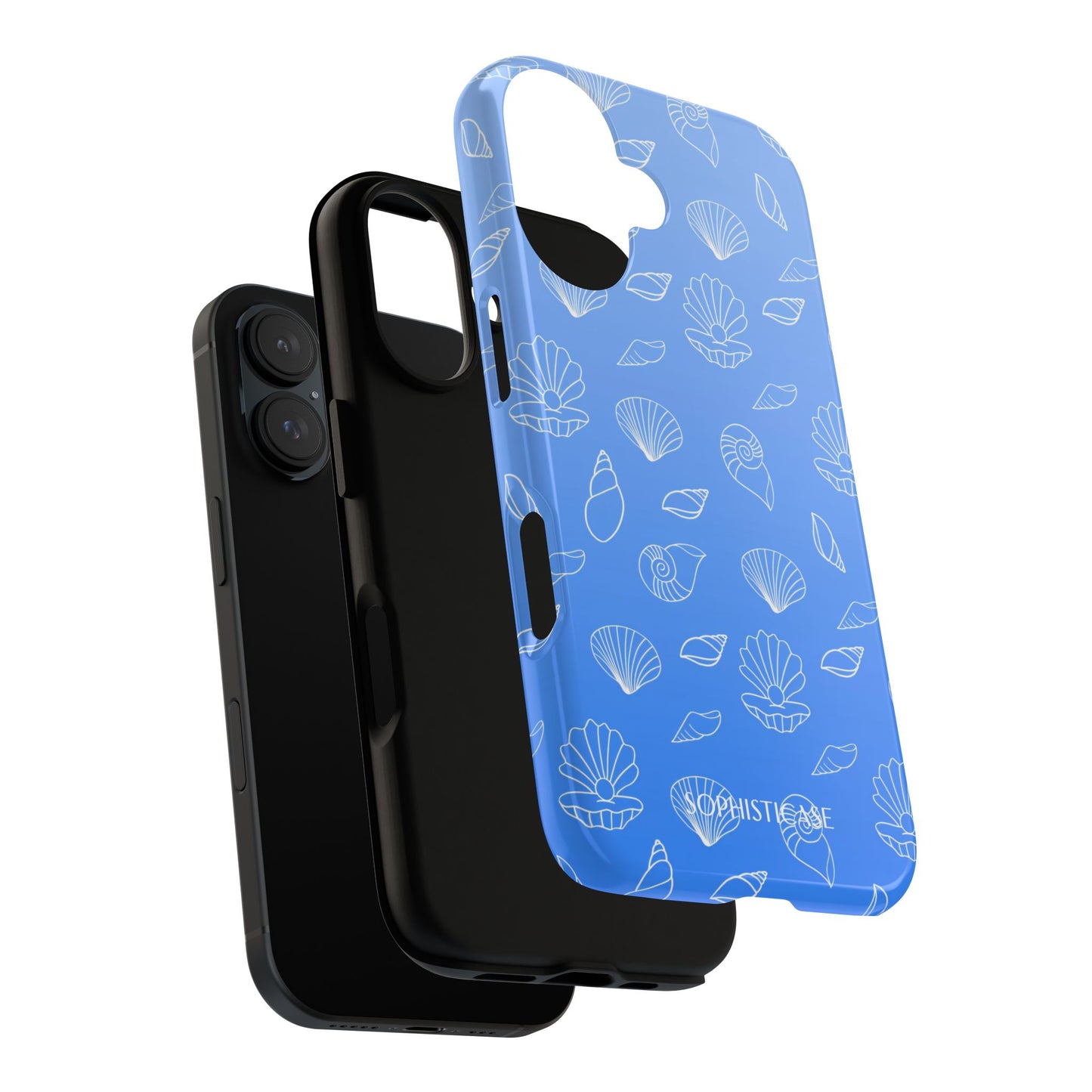 Seashell Society in Ocean Blue - iPhone Case, Samsung Galaxy Case, Google Pixel Case