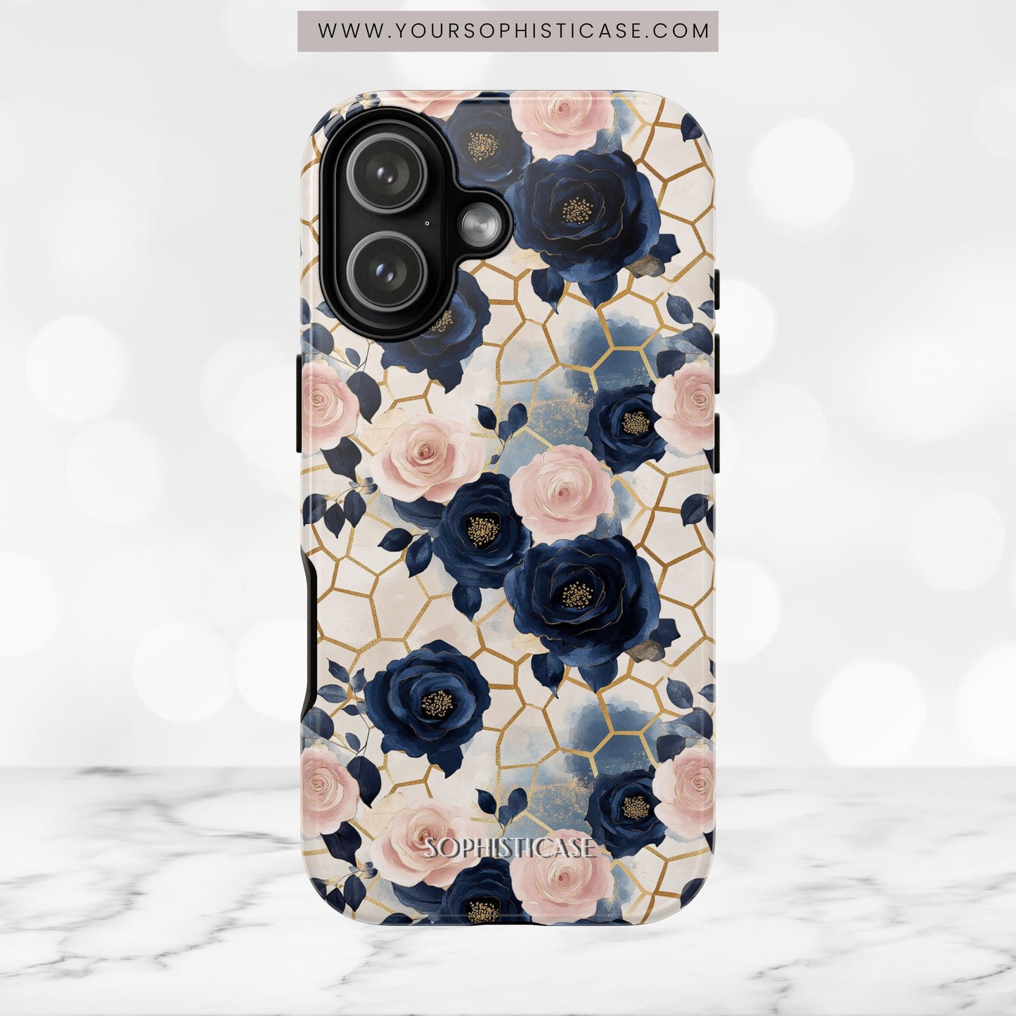 Royal Floral in Navy Hive - Tough Phone Case