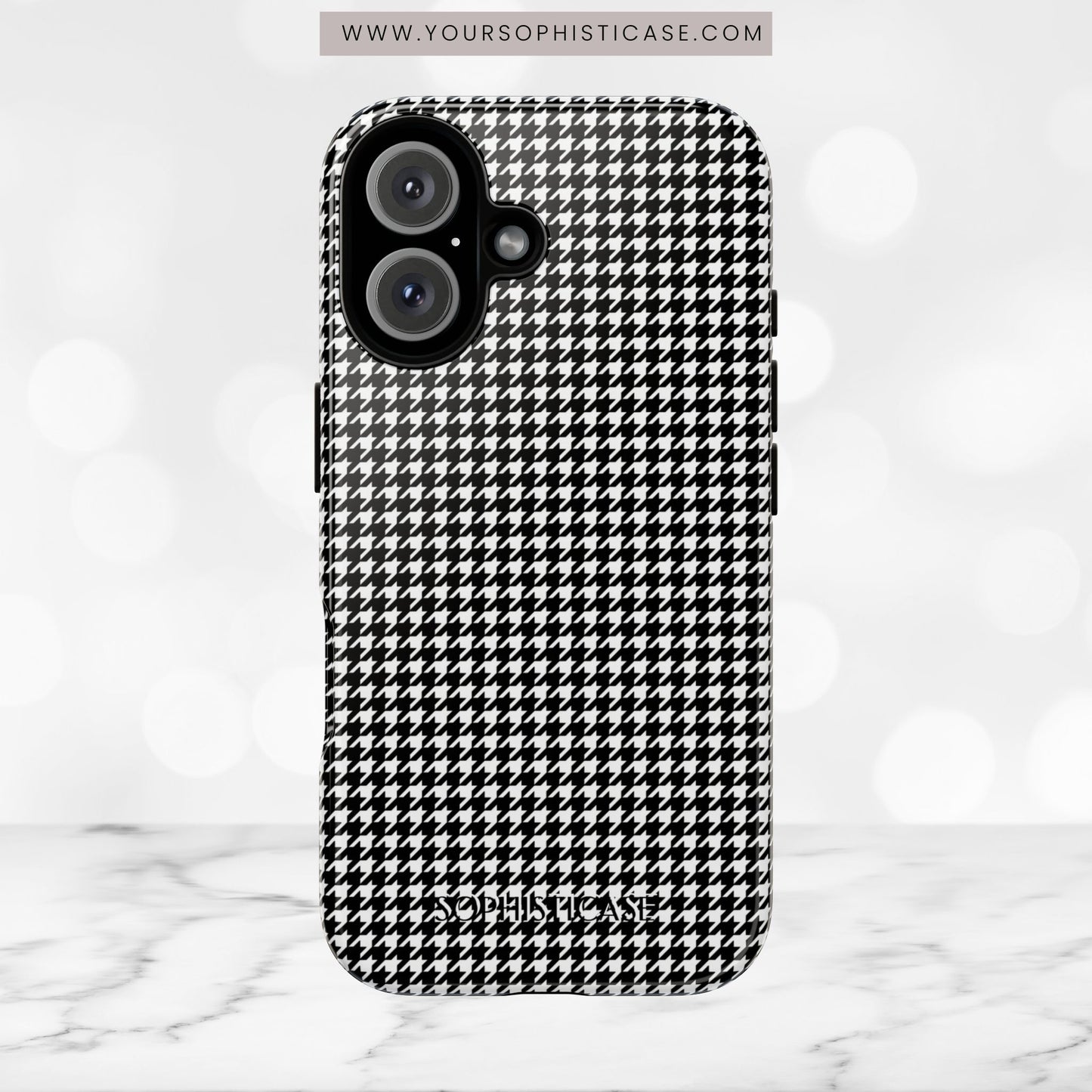 Houndstooth in Black - iPhone Case, Samsung Galaxy Case, Google Pixel Case