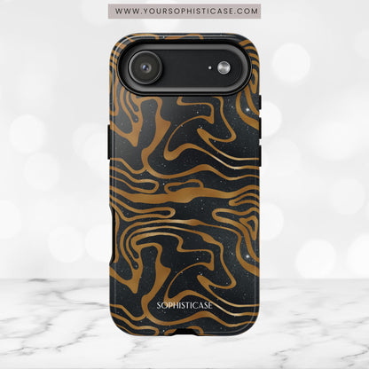 Cosmic Gold in Black - iPhone Case, Samsung Galaxy Case, Google Pixel Case